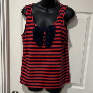 Tommy Hilfiger Red and Navy Striped Tank Top